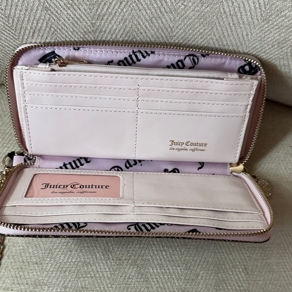 Juicy Couture Pink and Black Chain Wristlet Wallet